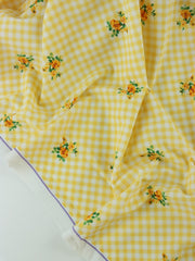 Load image into Gallery viewer, 18IN REMNANT; Sweet Gingham (Yellow) Nylon Spandex Tricot
