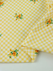 Load image into Gallery viewer, 18IN REMNANT; Sweet Gingham (Yellow) Nylon Spandex Tricot

