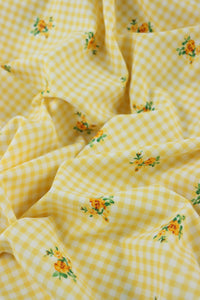 Sweet Gingham (Yellow) Nylon Spandex Tricot