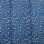 Load image into Gallery viewer, Cheetah on Blue Matte Nylon Spandex Tricot | Designer Deadstock
