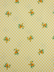 Load image into Gallery viewer, 18IN REMNANT; Sweet Gingham (Yellow) Nylon Spandex Tricot
