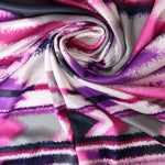 Load image into Gallery viewer, Pink/Purple/Gray Blurred Stripe 100% Silk Jersey
