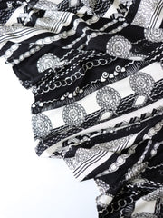 Load image into Gallery viewer, Black &amp; Ivory Chanin Stripe 100% Silk Jersey
