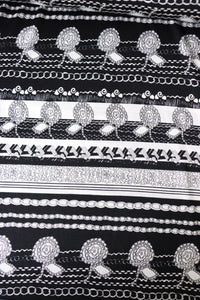Black & Ivory Chanin Stripe 100% Silk Jersey
