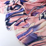 Load image into Gallery viewer, Mauve/Ivory/Purple/Yellow Large Starburst 100% Silk Jersey
