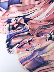 Load image into Gallery viewer, Mauve/Ivory/Purple/Yellow Large Starburst 100% Silk Jersey