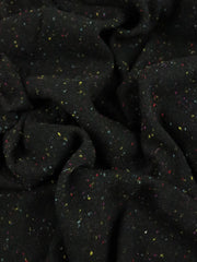 Load image into Gallery viewer, 1YD PRECUT; Black Italian Speckled Wool Silk Sweater Knit
