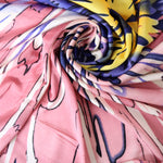 Load image into Gallery viewer, Mauve/Ivory/Purple/Yellow Large Starburst 100% Silk Jersey

