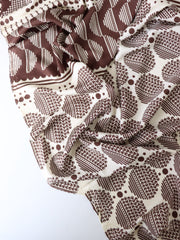 Load image into Gallery viewer, Brown &amp; Cream Modern Art 100% Silk Jersey
