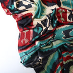 Load image into Gallery viewer, Red &amp; Teal Geometric Stripe 100% Silk Jersey
