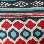 Load image into Gallery viewer, Red &amp; Teal Geometric Stripe 100% Silk Jersey
