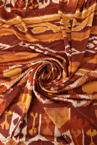 Shades of Rust Geometric Stripe 100% Silk Jersey