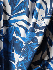 Load image into Gallery viewer, Large Blue Leaves Rayon Viscose | Atelier Jupe | By The Half Yard
