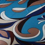 Load image into Gallery viewer, Ocean/Tan/Brown Swirls 100% Silk Jersey
