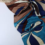 Load image into Gallery viewer, Ocean/Tan/Brown Swirls 100% Silk Jersey
