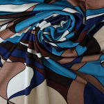 Load image into Gallery viewer, Ocean/Tan/Brown Swirls 100% Silk Jersey
