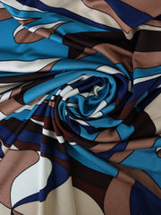 Load image into Gallery viewer, Ocean/Tan/Brown Swirls 100% Silk Jersey