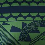 Load image into Gallery viewer, Navy &amp; Green Geometric 100% Silk Jersey
