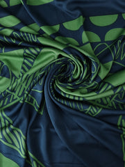 Load image into Gallery viewer, Navy &amp; Green Geometric 100% Silk Jersey