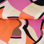 Load image into Gallery viewer, Clementine &amp; Pink Abstract Shapes 100% Silk Jersey
