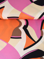 Load image into Gallery viewer, Clementine &amp; Pink Abstract Shapes 100% Silk Jersey