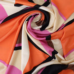 Load image into Gallery viewer, Clementine &amp; Pink Abstract Shapes 100% Silk Jersey
