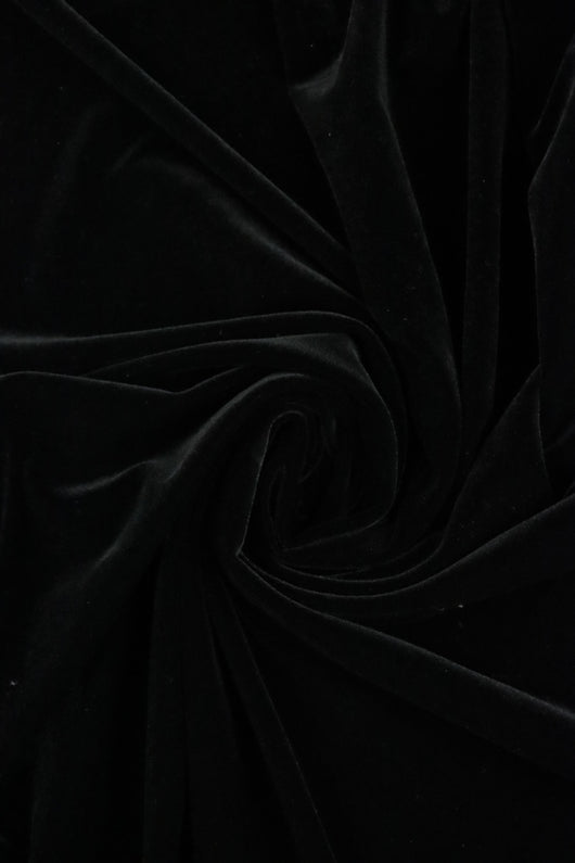 Black Heavy Activewear Stretch Velvet