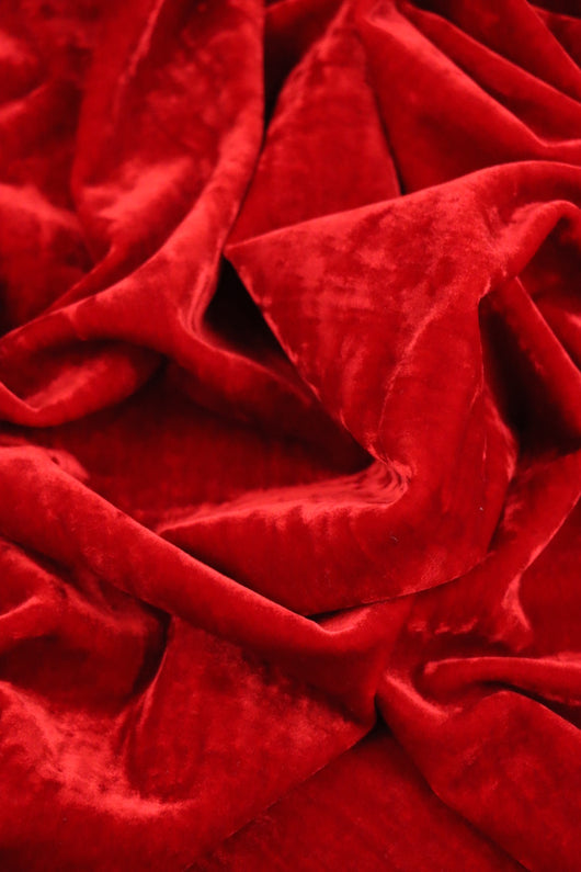 Red Heavy Activewear Crushed Stretch Velvet