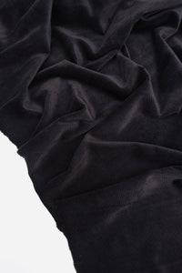 1YD PRECUT; Black Stretch Velour Corduroy