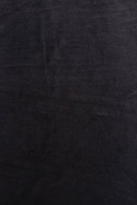 1YD PRECUT; Black Stretch Velour Corduroy