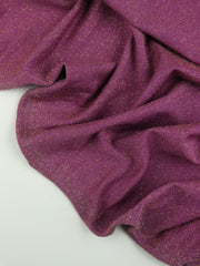 Load image into Gallery viewer, Deep Magenta Glitter Jersey Knit | 2YD PRECUT | Designer Deadstock