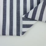 Load image into Gallery viewer, Navy &amp; White 3/8" Vertical Stripe Lightweight Cotton Shirting
