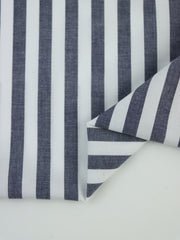 Load image into Gallery viewer, Navy &amp; White 3/8" Vertical Stripe Lightweight Cotton Shirting