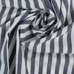 Load image into Gallery viewer, Navy &amp; White 3/8" Vertical Stripe Lightweight Cotton Shirting
