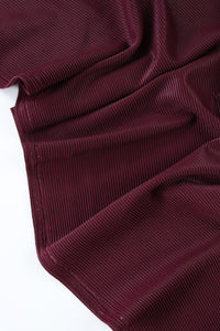 Burgundy Ribbed Polyester Spandex Tricot
