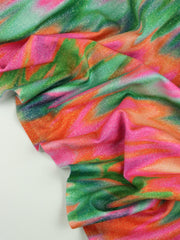Load image into Gallery viewer, Vibrant Erosion Sparkle Jersey Knit | 2YD PRECUT | Designer Deadstock