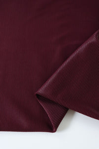Burgundy Ribbed Polyester Spandex Tricot