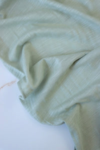 Mint Sage Cotton Modal Slub Jersey Knit