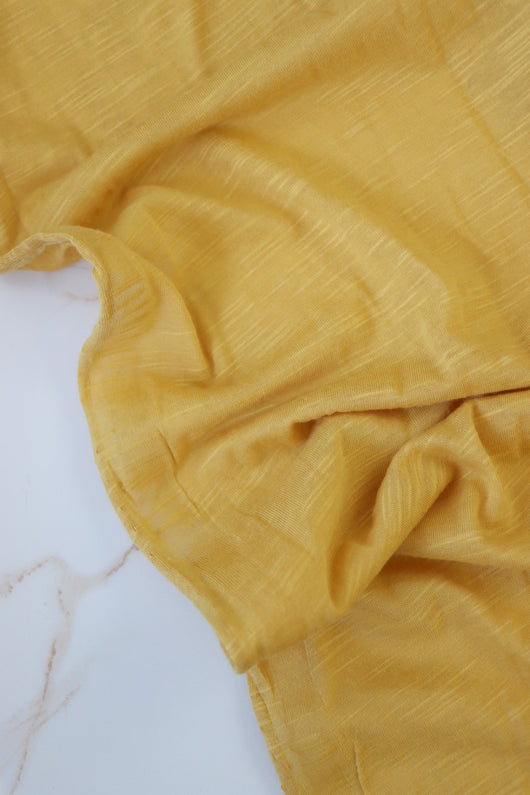 Mustard Cotton Modal Slub Jersey Knit