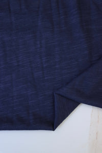Navy Cotton Modal Slub Jersey Knit