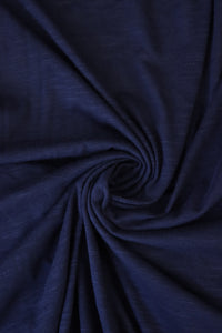 Navy Cotton Modal Slub Jersey Knit