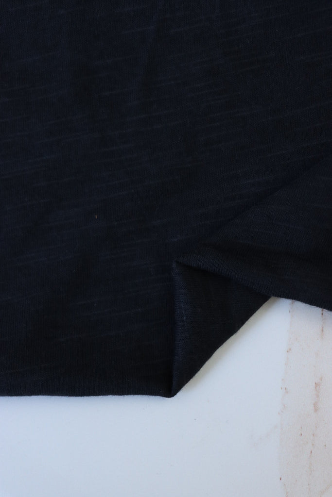 Black Cotton Modal Slub Jersey Knit | Surge Fabric Shop