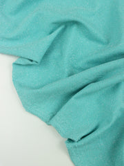 Load image into Gallery viewer, Tiffany Blue Sparkle Jersey Knit | 2YD PRECUT | Designer Deadstock