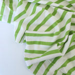 Load image into Gallery viewer, 1/4" Key Lime &amp; 1/2" Ivory Stripe Rayon Spandex Jersey | Made in USA
