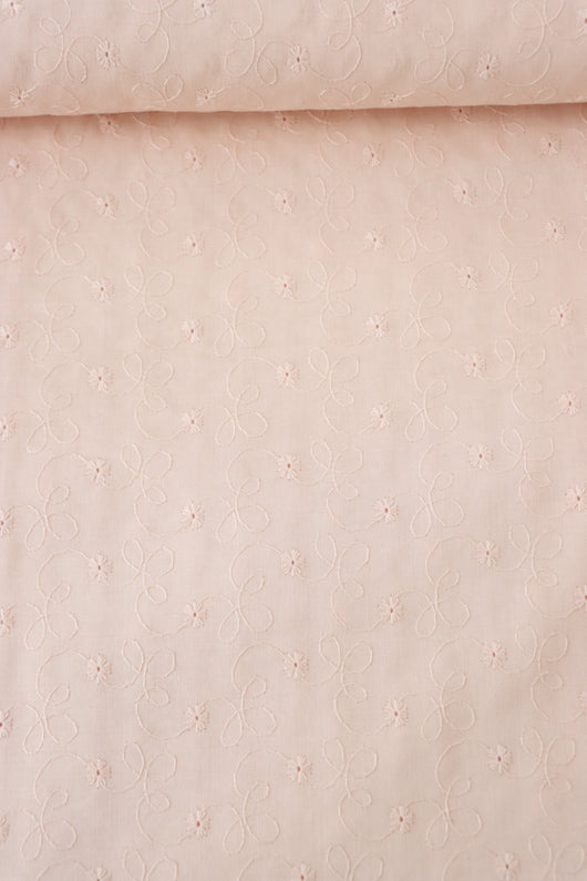 2YD 16IN REMNANT; Light Pink | Rebecca Embroideries | Robert Kaufman