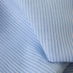 Load image into Gallery viewer, 1YD 13IN REMNANT; Periwinkle Thin Stripe | Limerick Linen Yarn Dyed | Robert Kaufman
