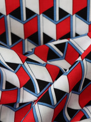 Load image into Gallery viewer, Red/Blue/Black Box Illusions Linen Cotton