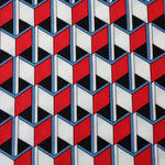 Load image into Gallery viewer, Red/Blue/Black Box Illusions Linen Cotton
