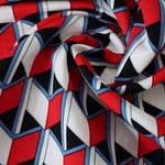 Load image into Gallery viewer, Red/Blue/Black Box Illusions Linen Cotton
