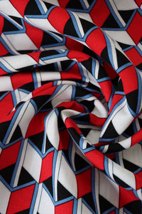 Red/Blue/Black Box Illusions Linen Cotton
